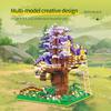 Creative Micro Bricks Cherry Blossom Tree House Building Blocks Assembled Model Street View MOC Kit Christmas Gift Boys Girls 3+