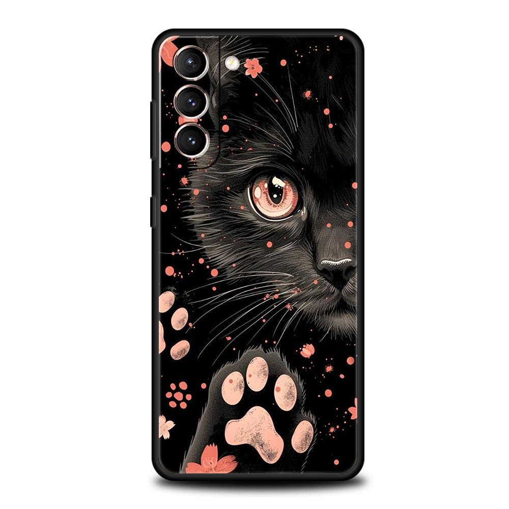 Daily Life of Cute Cats Phone Case For Samsung Galaxy S26 Ultra S25 Plus S24 FE S23 S22 5G S21 S20 Cover Black Soft