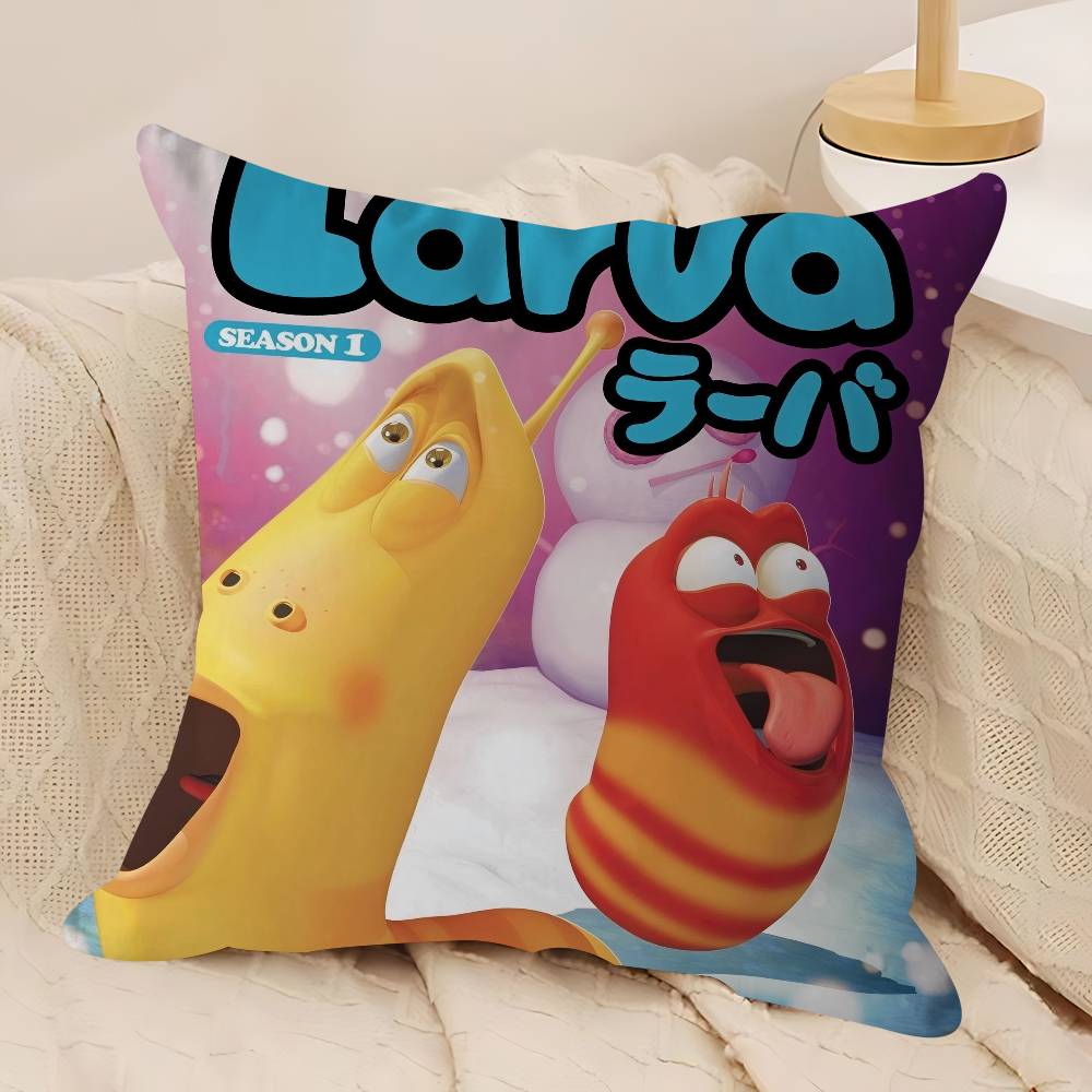 CUTE Cartoon L-Larva Pillow Case Removable Washable Cushion Cover – All-Season Soft Linen