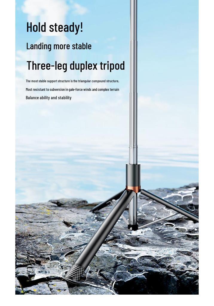 Bluetooth Selfie Stick & Tripod for Live Streaming and Photography Stabilization.