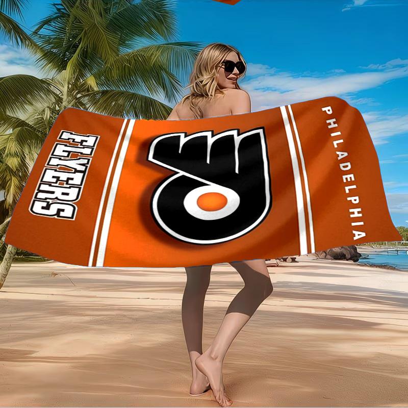 Flyers Hockey Logo Art Beach Towel Microfiber Beach Towel, Lightweight and Quick-Dry, for Summer Travel, Swimming Pool Fan Birthday Gift
