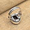 Roter Granat Edelstein 925 Sterling Silber handgefertigter Schmuckring für Hochzeitsgeschenk