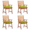 Day and Night - Day and Night Garden Dining Chairs and Cushions 4 Units Solid Acacia Wood