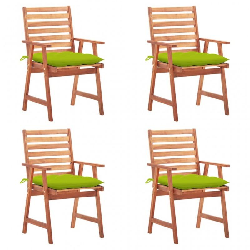 Day and Night - Day and Night Garden Dining Chairs and Cushions 4 Units Solid Acacia Wood