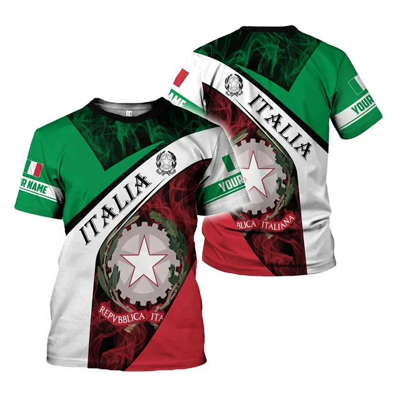 T-Shirt Women's Men's Daily Street Fashion T-Shirt 3D Printing Design New Pride of Italy T-Shirt Top
