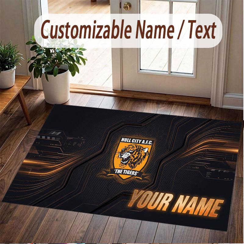 Custom Rug Hull FC Pattern Print Name Text Soft Non‑Slip Floor Carpet for Home Indoor Decoration