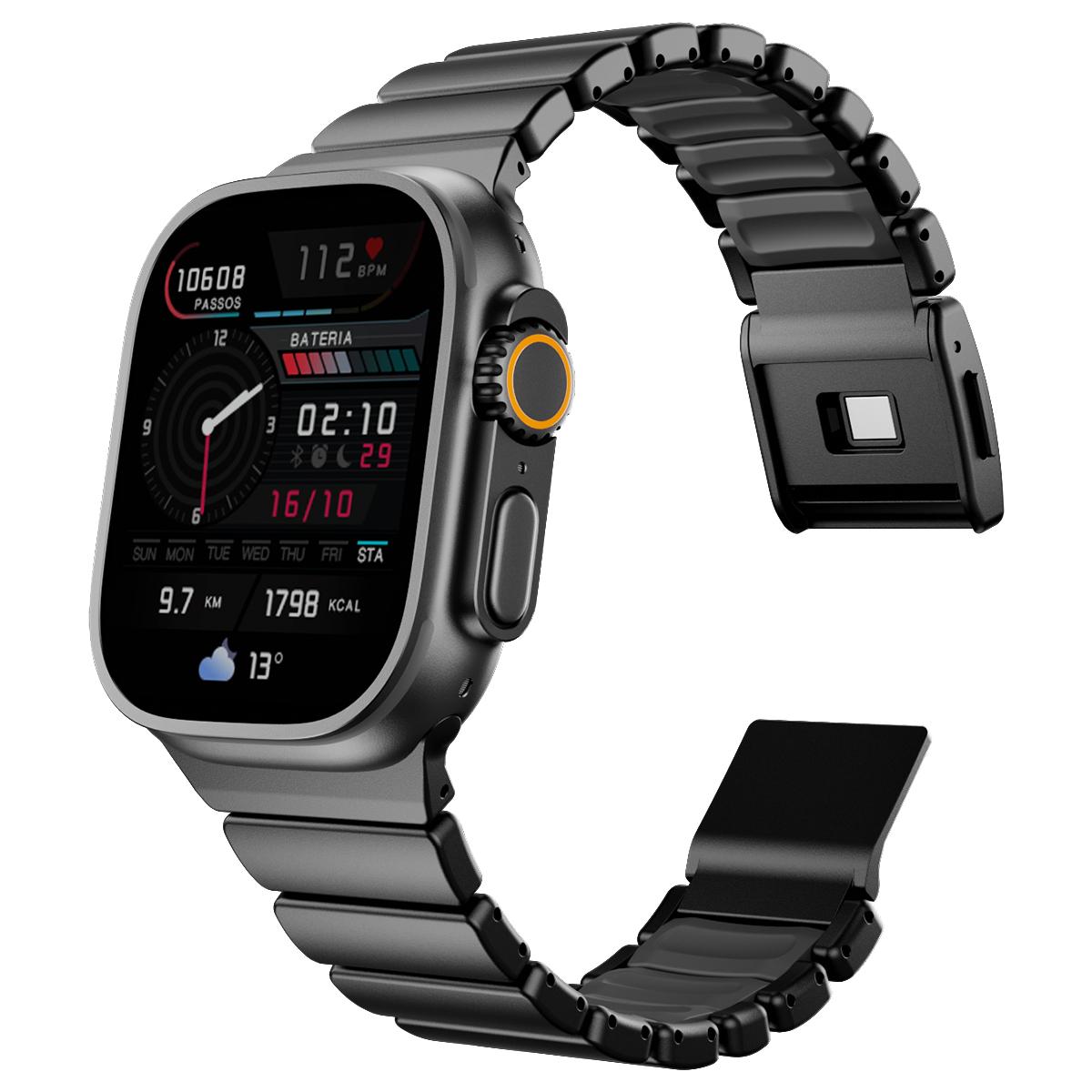 

Титановый фторкаучуковый ремешок для Apple Watch Ultra 3 2 49 мм 46 мм 45 44 мм Стальной ремешок для Iwatch 11 10 9 8 7 SE Роскошный ремешок для часов Stainless Steel&49mm 46mm 45mm 44mm