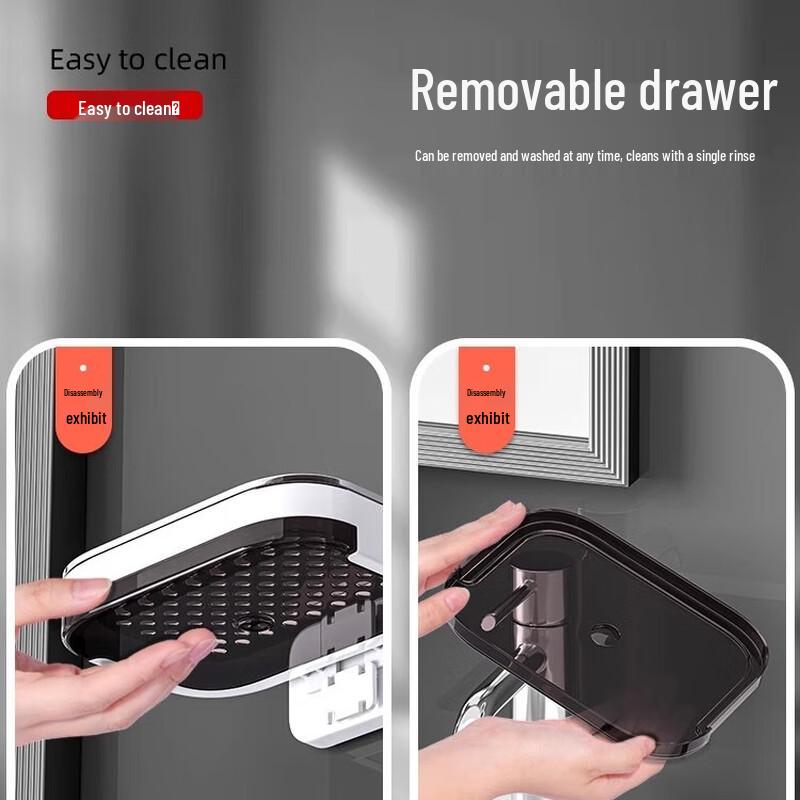 YOUQIN Dwupoziomowa mydelniczka ścienna z odpływem