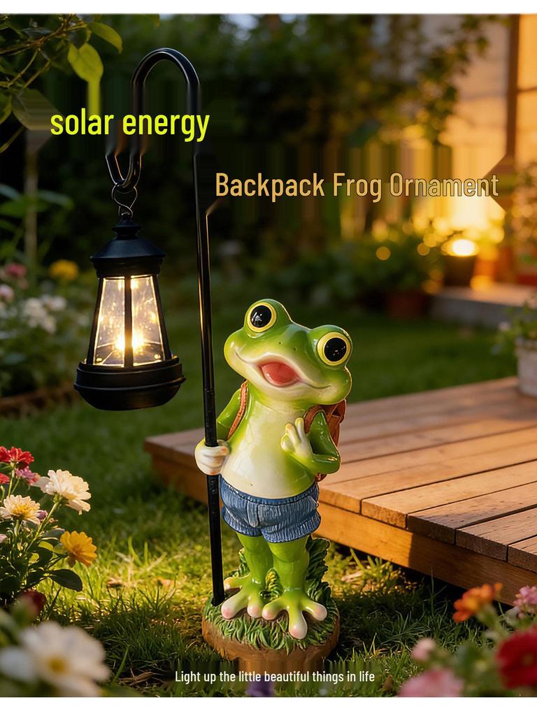 Solar-Powered Cute Frog Garden Lamp: Outdoor Decor for Courtyard, Balcony, Terrace, and Landscaping