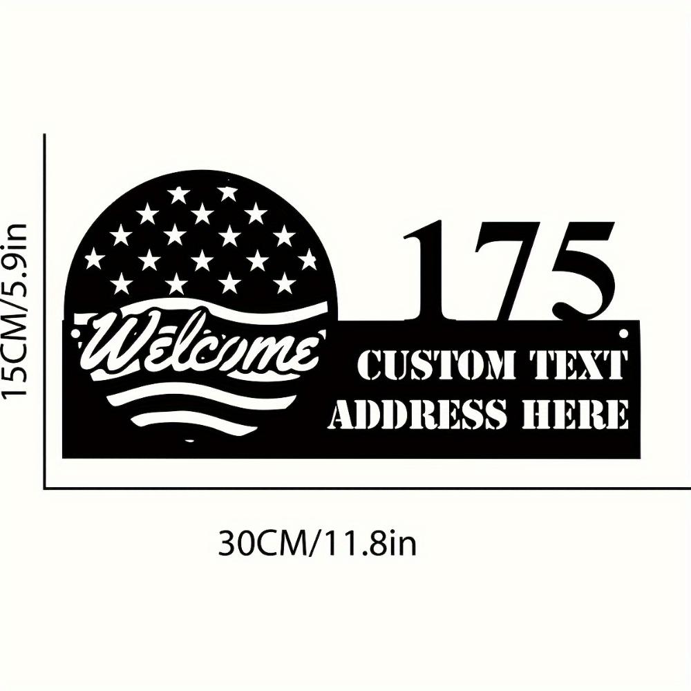 Metal Address Sign Custom House Number Vintage Wall Decor Outdoor