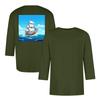 Men's casual and fashionable printed round-neck three-quarter sleeve top T-shirt