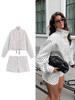 Women's New Spring Summer Polka Dot Long Sleeve Jacket Set with Shorts