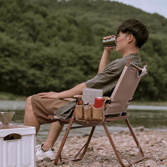 Hängetasche für die Armlehne von Campingstühlen, strapazierfähig, wasserdicht, aus Segeltuch, Mehrzweck-Organizer für Outdoor-Angeln, Strandsessel, Seitentasche