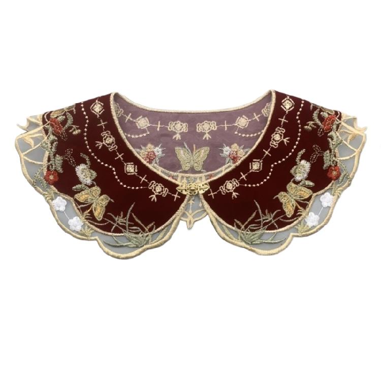 Кружевной шаль-лацкан для леди, девушки, шаль-воротник, красивый воротник с цветочной вышивкой