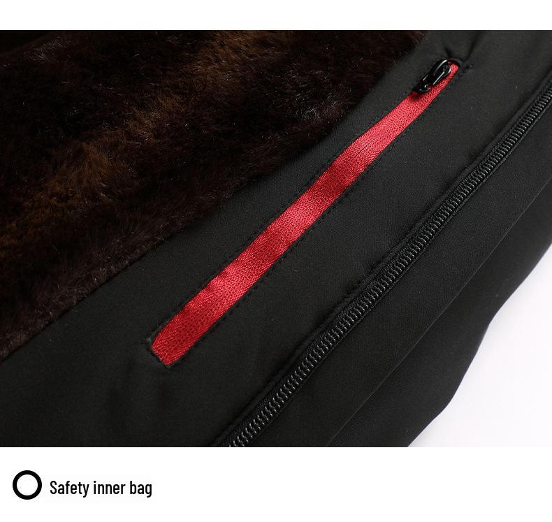 Men's Winter Cotton Jacket with Detachable Hood, Cold-proof and Warm Outerwear for Middle-aged and Elderly, Plus Velvet Lining.