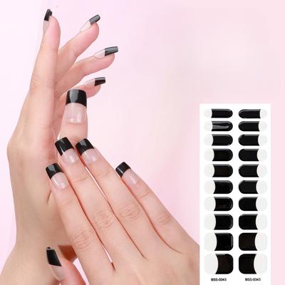French Gel Maniküre Sticker halbtransparent halbgehärtet halbgebacken Nagelsticker