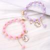 2 Pezzi Clip Magnetica Abbinate Braccialetti Carino Cartone Animato Gatto Ciondolo Elastico Acrilico Perla Sintetica Perline Braccialetti dell'Amicizia