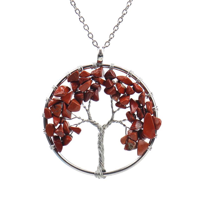 

Seven-Color Natural Stone Crystal Tree of Life Necklace N58