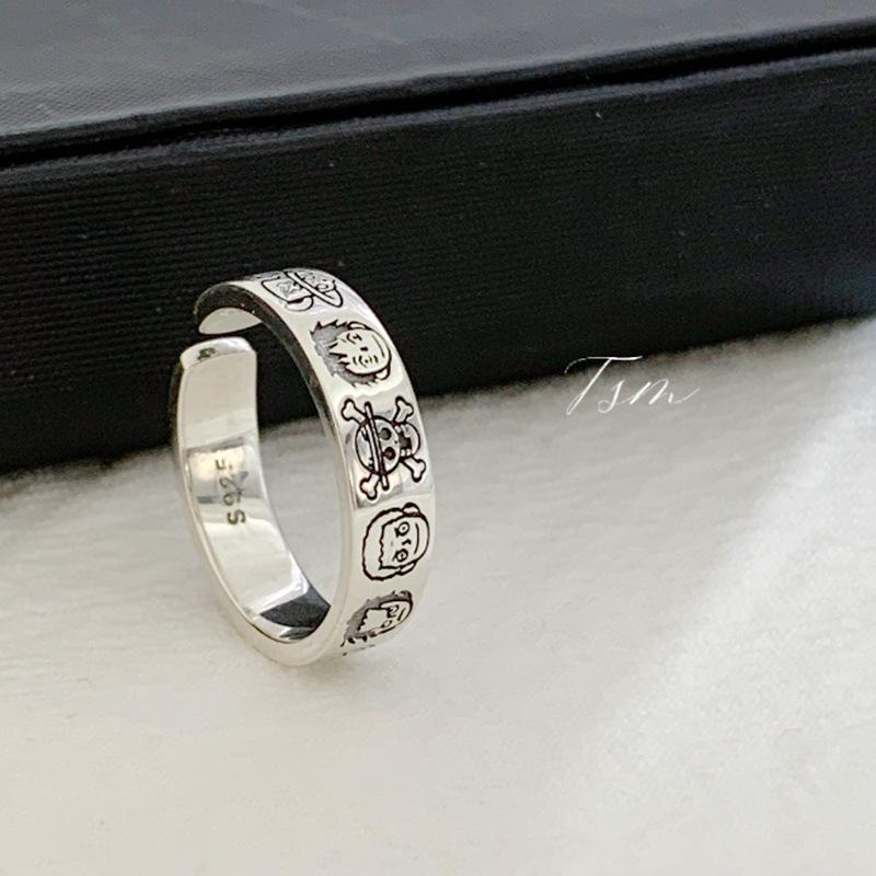 Adjustable Anime Character Graffiti Ring for Women – Hip Hop Punk Style