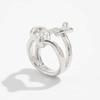 Design Sense Irregular Metal Ring Ring, Personality Style High Sense Line Knot Ring