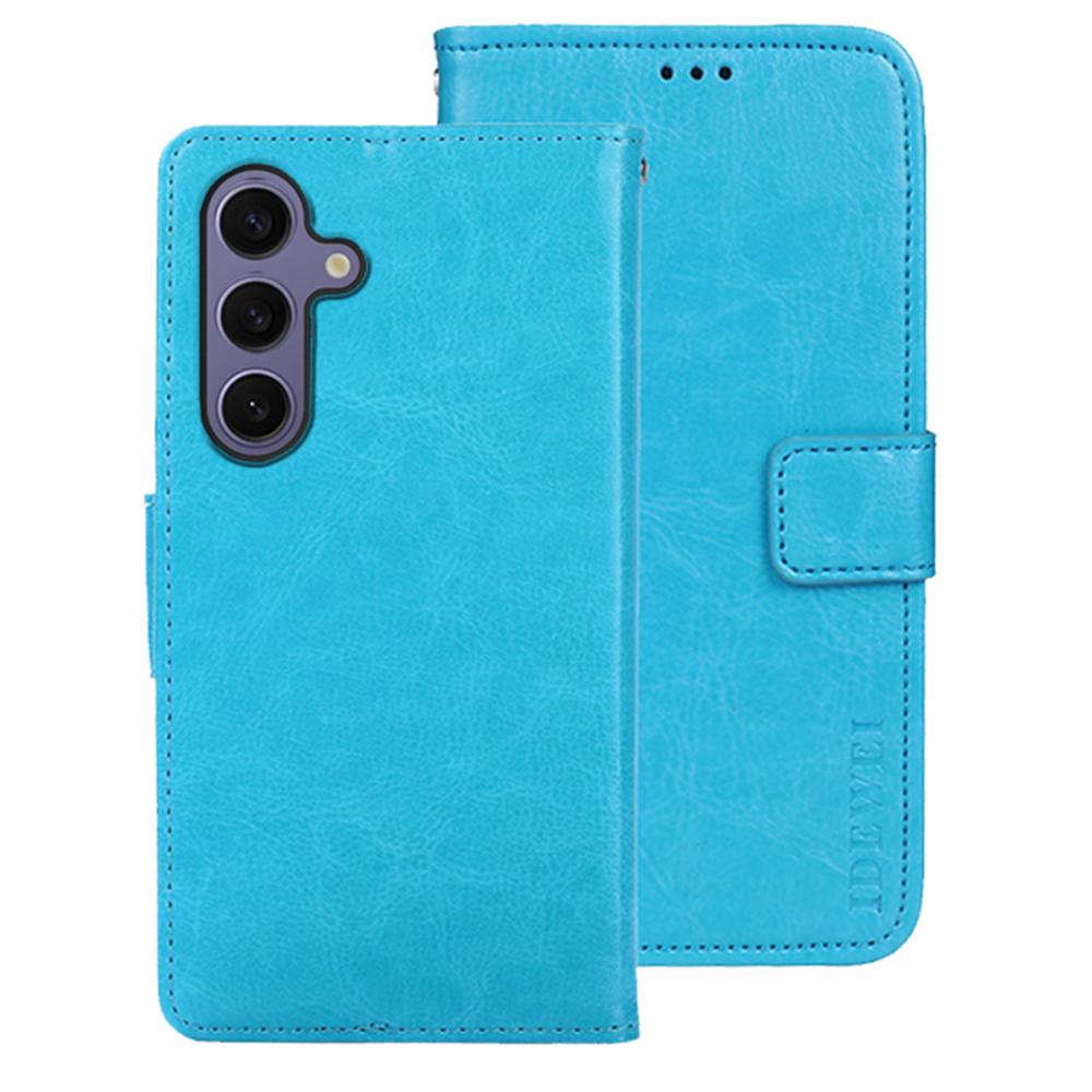 IDEWEI For Samsung Galaxy S25 Stand Case Crazy Horse Texture Leather Phone Cover