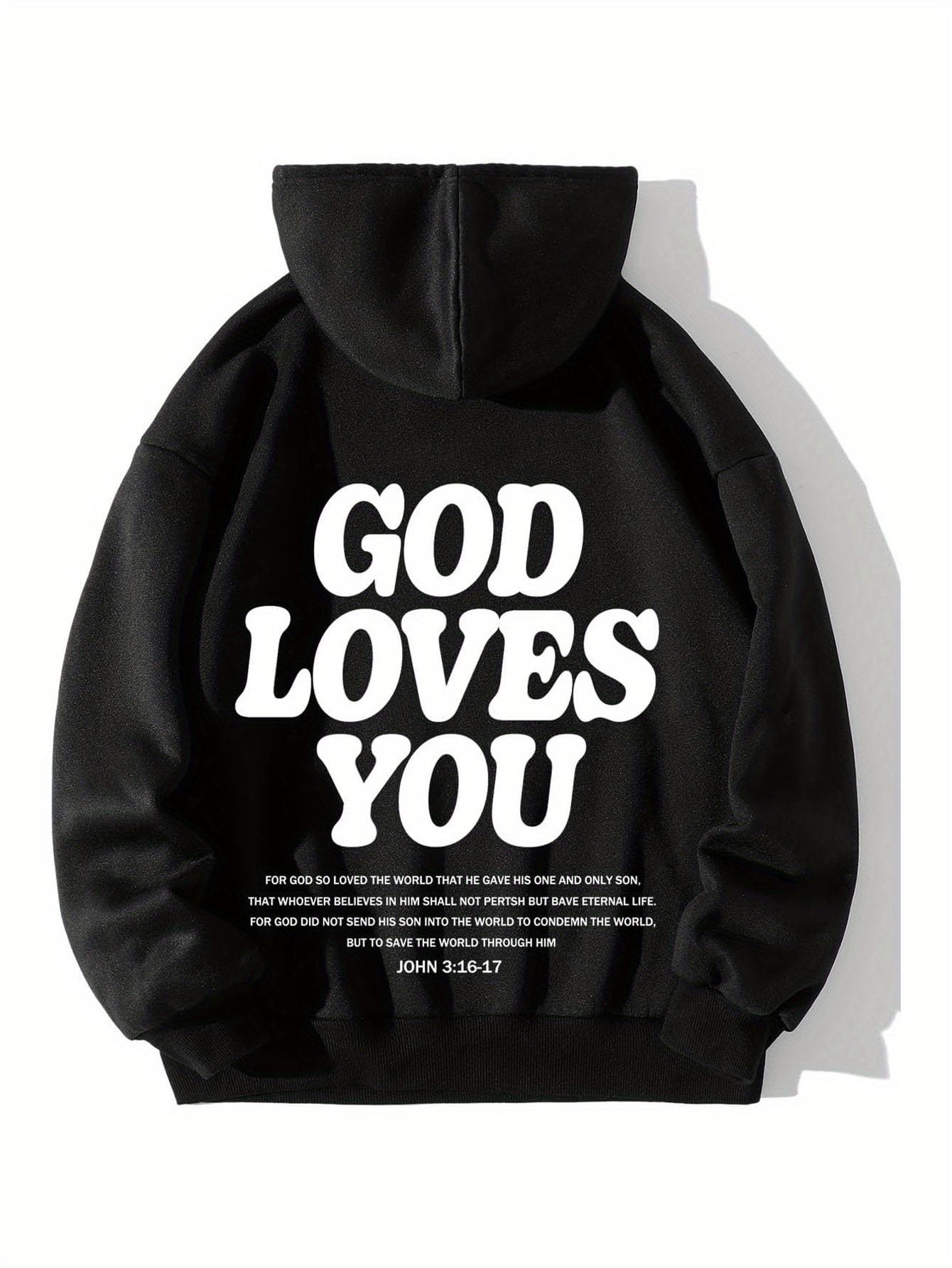 

Men S Oversized Christian Hoodies Letter Graphic Print Drawstring Pullover Hoodies Loose Fit Sweatshirt with Pocket S