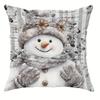 Christmas Decoration Pillow Cover Santa Claus Reindeer Snowman Pattern Living Room Sofa Cushion Suite Room Home Decoration