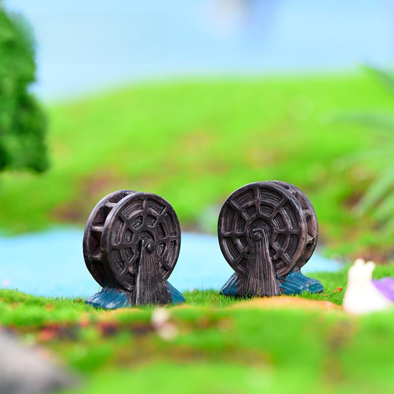 Nostalgic Mini Resin Watermill Figurine Perfect For Diy Succulent Garden Decor
