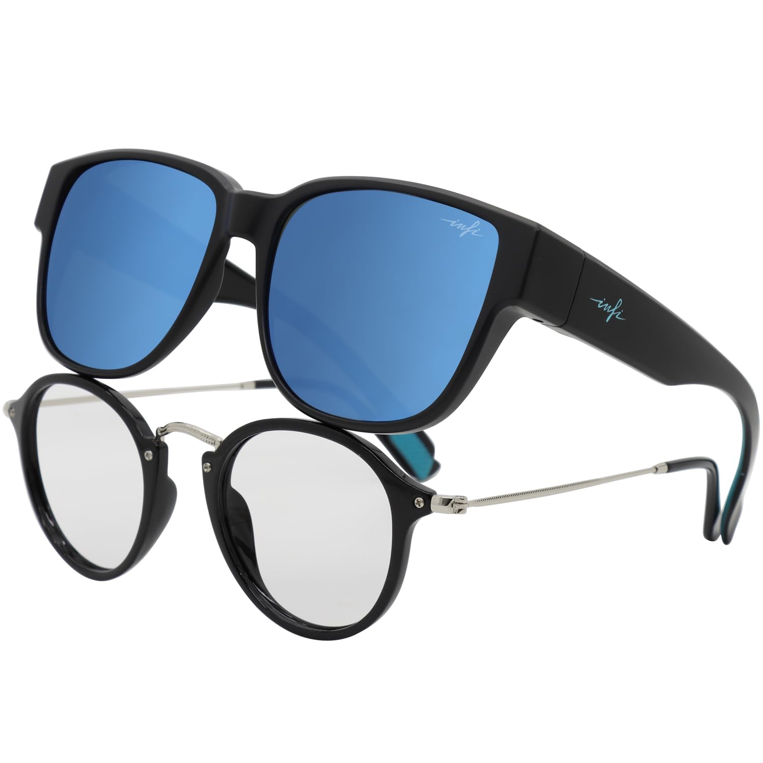 

glasses that can be hung over polarized sports UV wearing lenses black mirror [INFI] Fit-over glasses, sunglasses, protection/while glasses/unisex,