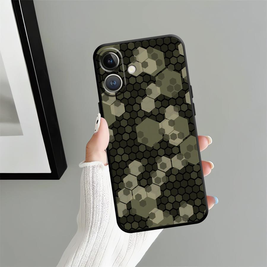Camouflage Pattern Soft Back Phone Cover Case for iPhone 11 15 Plus 17 16 Pro Max 12 SE 13 Mini 14 17Air X XS XR 7 8