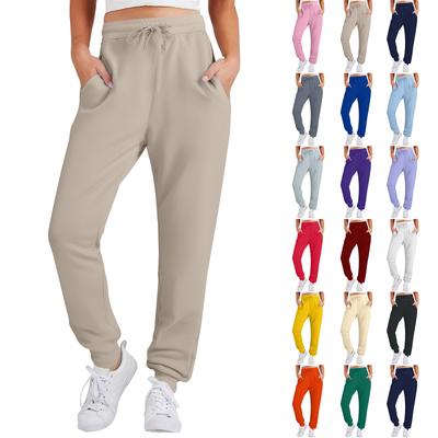 Kadın Yüksek Bel Bol Spor Pantolonu Eşofman Altı Moda Günlük Cepli