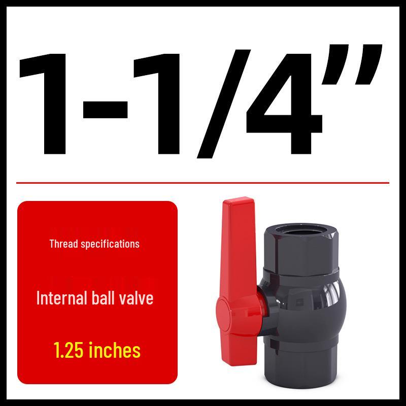 PVC Internal Thread Ball Valve - Double Thread Water Pipe Fitting (Sizes: 20, 25, 32, 40, 50, 63, 75, 110)