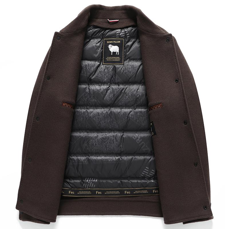 Winter Men's Handmade Double-sided Nylon Wool Jacket New National Standard Down Take-off Liner Casual Jacket Jacket