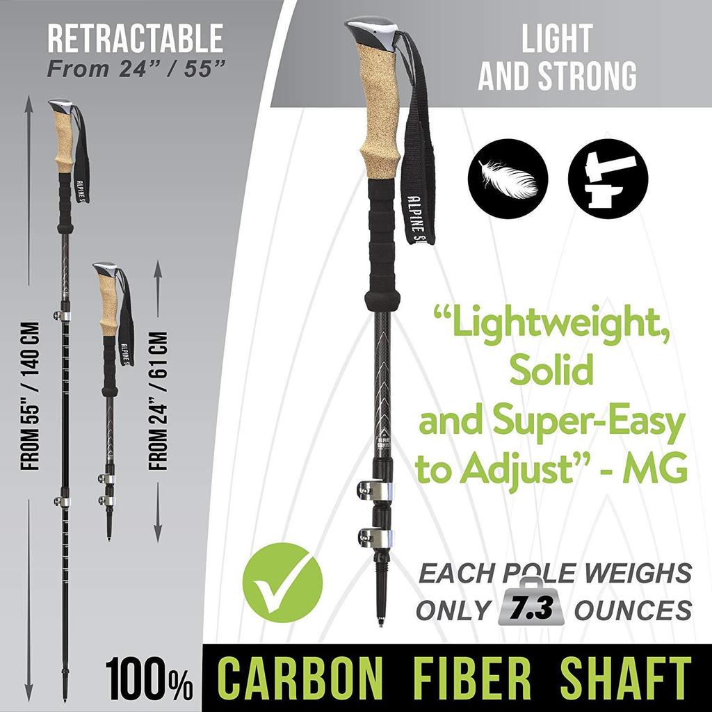 Professional Trekking Poles: 7075 Aluminum Alloy & Carbon Fiber, Portable Outdoor Mountaineering Equipment