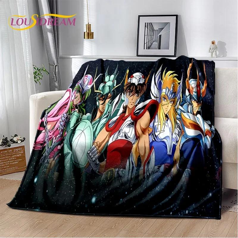 Cartoon Saint Seiya 3D Retro Soft Flannel Blanket for Beds Bedroom Sofa Picnic,Throw Blanket for Cover Outdoor Leisure Nap Gift