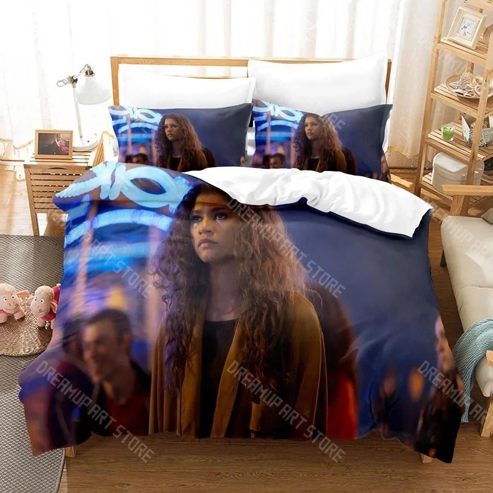 

3D Print TV Euphoria Bedding Set Single Twin Full Queen King Size Bed Set Aldult Kid Bedroom Duvetcover Sets 3D twin set EU Single 90x200cm