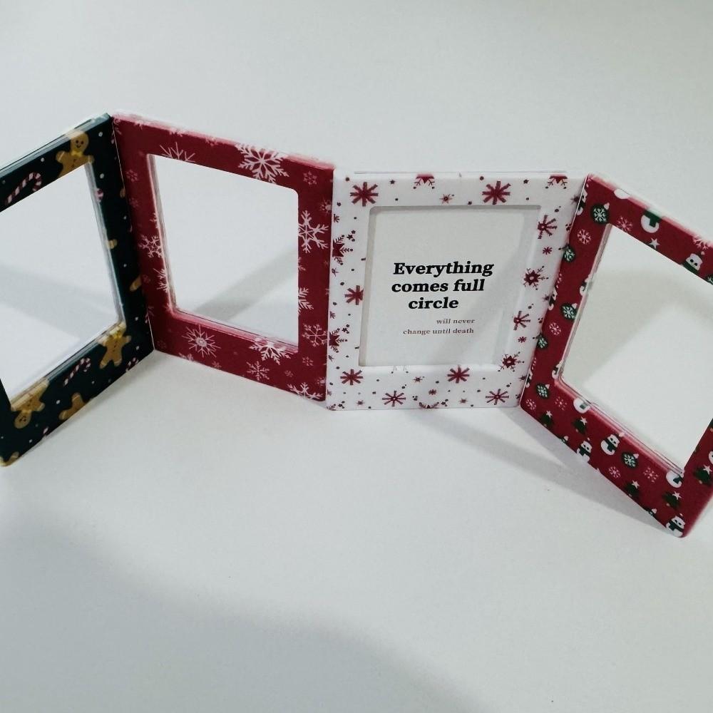 4Pcs Plastic Mini Magnetic Picture Frame Snowflake Refrigerator Picture Holder  for Polaroid Photo