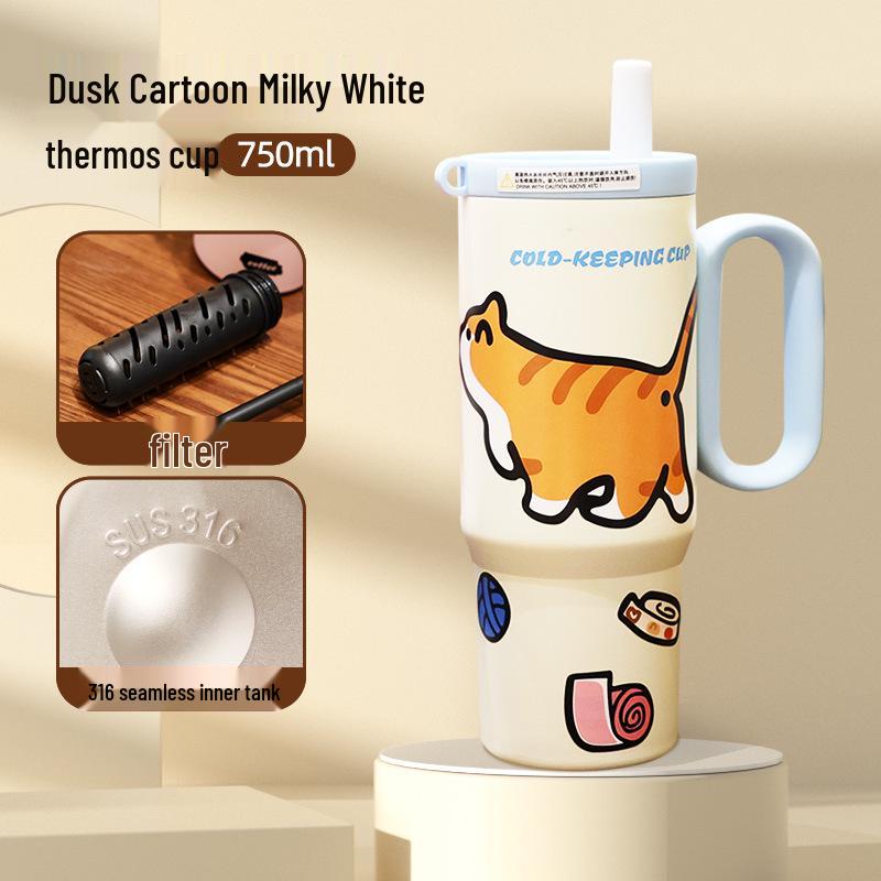 Giant Insulated 316 Stainless Steel Cup for Girls with Handle, High Appearance, Ice Buster, Car Portable.