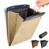 Slim Car Trash Can with Hook and Double 20 Bags Beige Tape, Fastening, Included,
