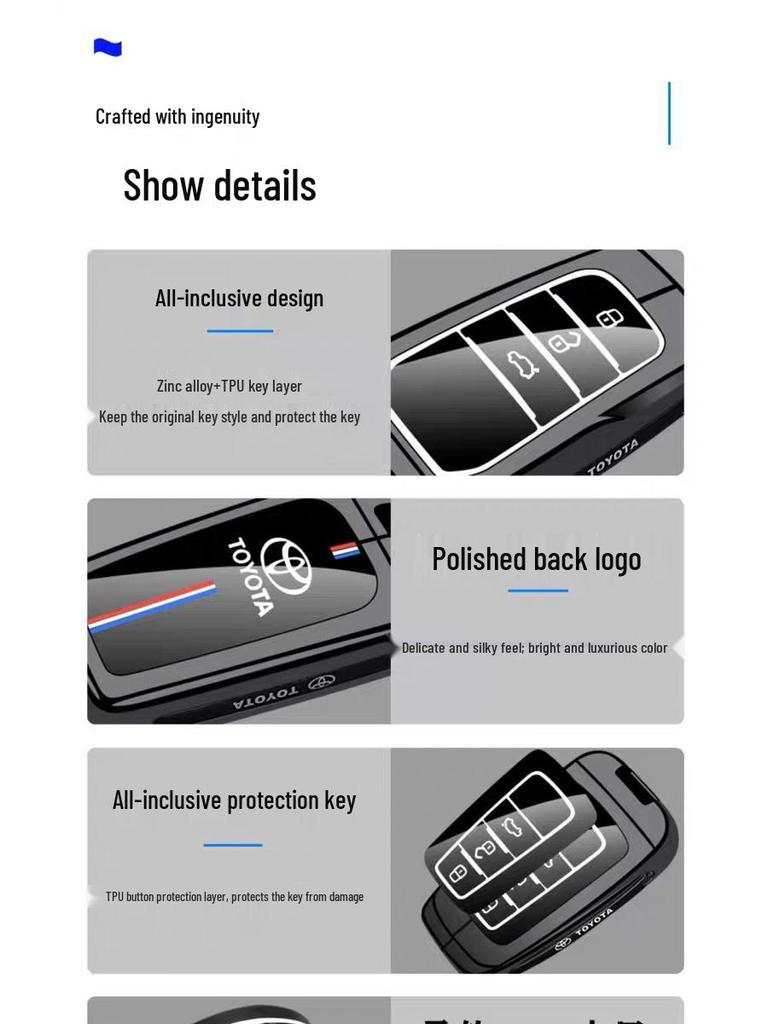 Husă cheie Toyota pentru Levin, CHR, Highlander, Avalon, Crown, Kluger, BZ3