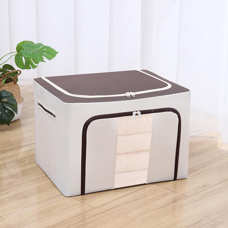 Steel Frame Waterproof Clothes Storage Box - Large Transparent Moisture-Proof Organizer for Quilts