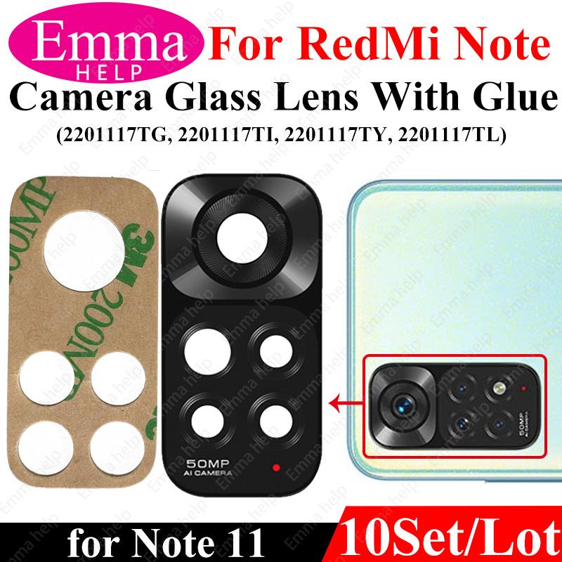 10Pcs Camera Lens For Xiaomi Redmi Note 9 Pro Max 9s 8 8t 7 7Pro Note10 5G 10t Back Camera Glass With Glue Adhesive