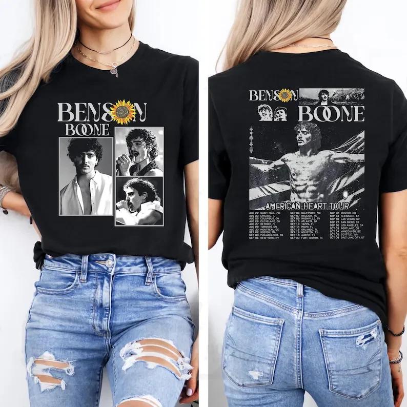 Винтажная футболка Benson Boone, Тур Benson Boone 2025, Концертная музыка, Унисекс футболка 4XL фото