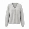 Women S V Neck Long Sleeve Buttoned Knit Cardigan Lazy Casual Loose Sweater