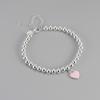 Women's Love Heart Bracelet - Elegant, Versatile Beaded Chain for Daily Fashion.