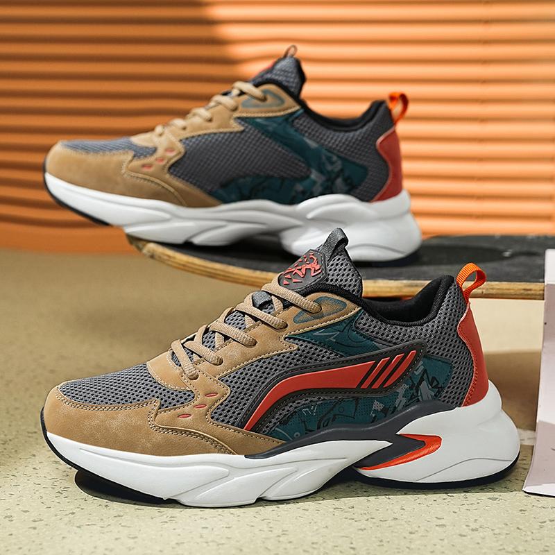Men's casual four season sneakers breathable outdoor speed runing shoes wear-resistant soft-sole comfortable racing sports shoes
