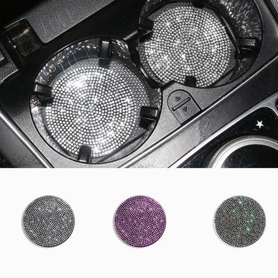 2Pcs Niedliche Getränkehalter Auto Untersetzer Matte Strass Anti-Rutsch-Matte