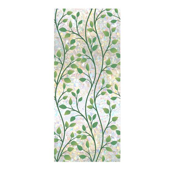 Rainbow Window Privacy Film Waterproof Static Cling Non-Adhesive Flower Pattern Sticker for Home Glass Windows Bedroom Living Room Decor