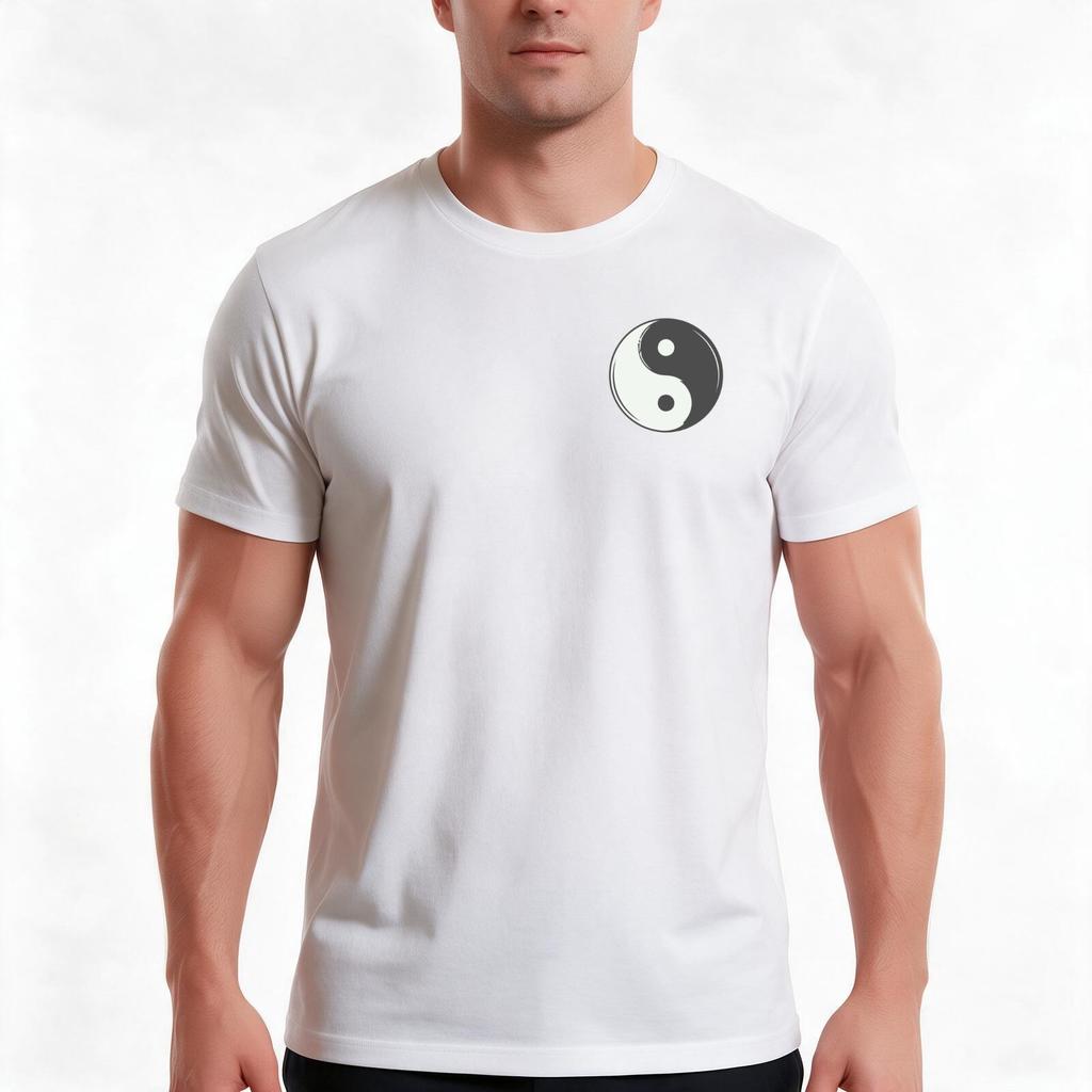 Taoism Ying Yang In The Heart Tshirt Summer Casual Cotton Tee Oversized Streetwear Tops Vintage Graphic Print 100 Cotton