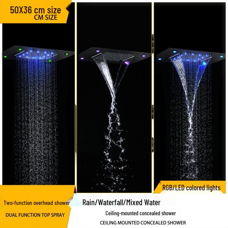 Wall-Mounted Thermostatic LED Shower Set with Digital Display and All-Copper Fixtures